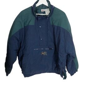 Vintage Nike Swoosh Jacket Mens Medium 90s Y2K Quilted Embroidered Missing Hood